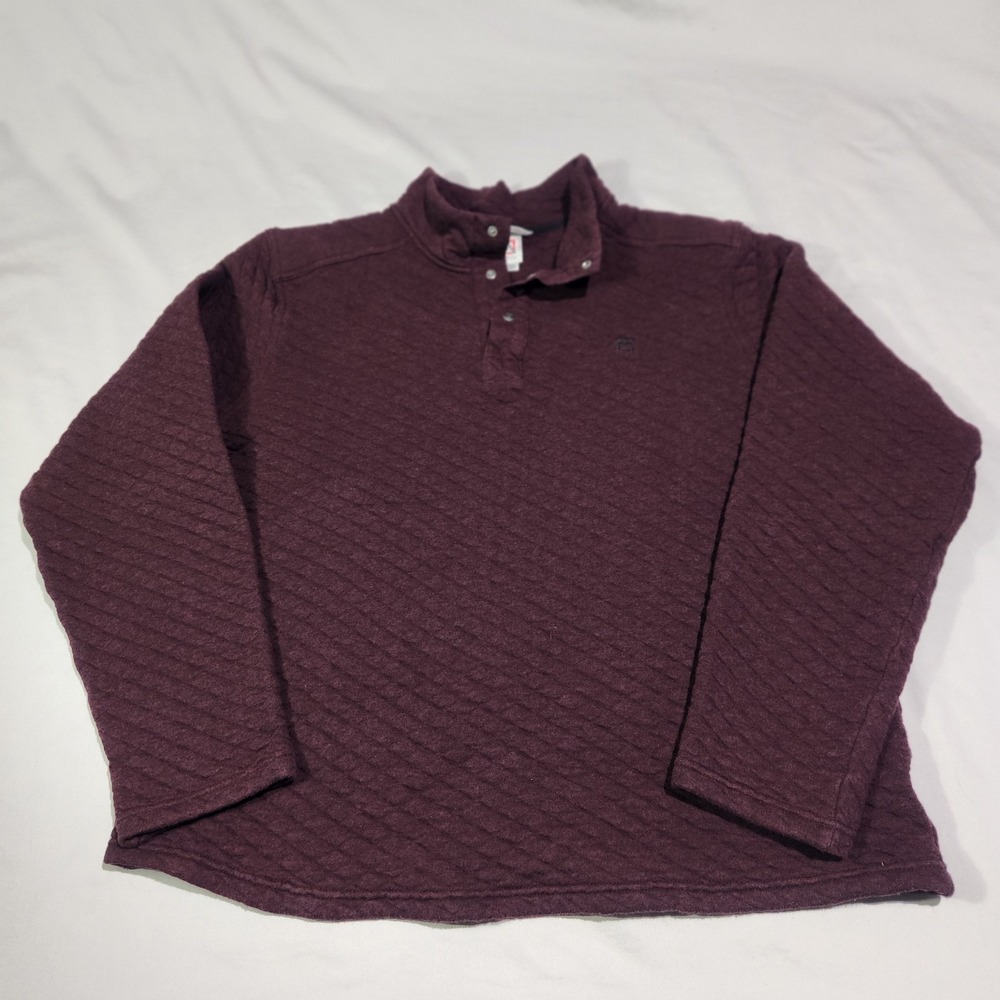 Avalanche Mens Quilted‎ Taku 1/4 Snap Pullover Sweater XXL Wine Color